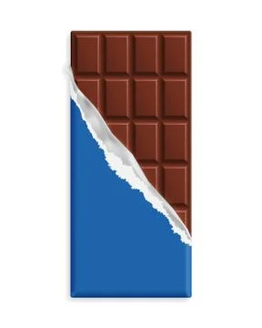 Milk chocolate bar in a blue wrapper Stock Illustration