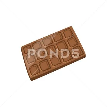Milk Chocolate Bar Bright Color Isolated Illustration Stock Illustration