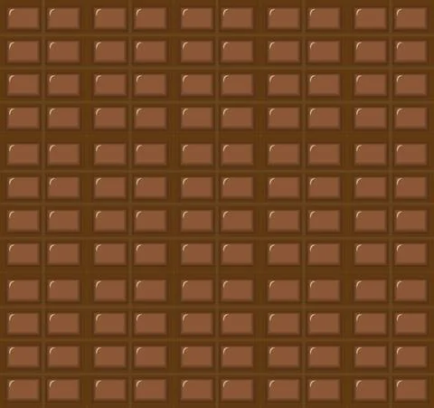 Milk chocolate bar seamless pattern. Vector dark chocolate repeated tile Illustrazione stock