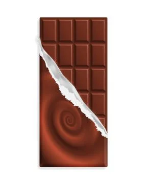 Milk chocolate bar in a wrapper with swirl イラスト素材
