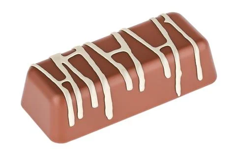 Milk Chocolate Candy, 3D rendering Stock Illustration