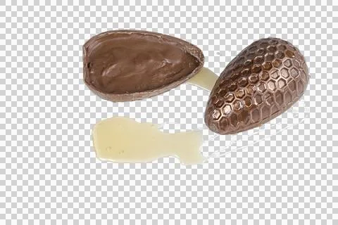 Milk chocolate Easter egg filled with Brazilian honey cake 7.PNG Stock Photos