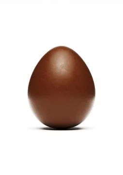 Milk chocolate Easter egg on white background Stock Photos