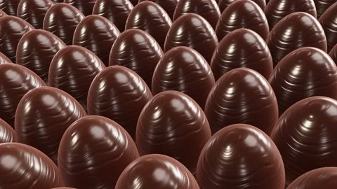Milk chocolate Easter eggs looping 3D animation with alpha Stock Footage 168527008