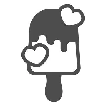 Milk chocolate ice cream solid icon, icecream concept, milky choco vector sign 스톡 일러스트