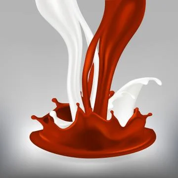 Milk Chocolate Splash Vector. Motion Fluid. Splashing Ingredient. Natural Stock Illustration
