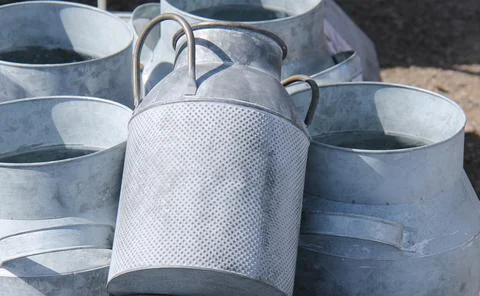 Milk Churns. Stock Photos