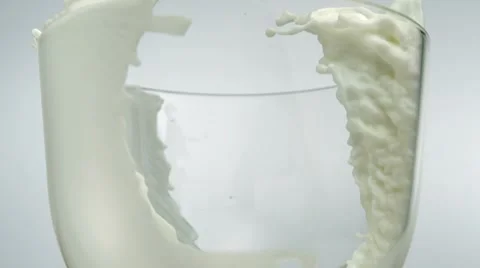 Milk, Close Up, Slow Motion Stock Footage 9295407