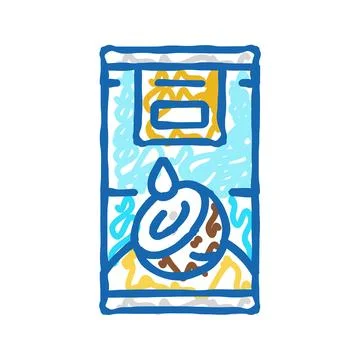 Milk coconut coco icon doodle illustration Stock Illustration