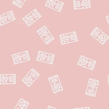 Milk coconut coco line seamless pattern Stock Illustration