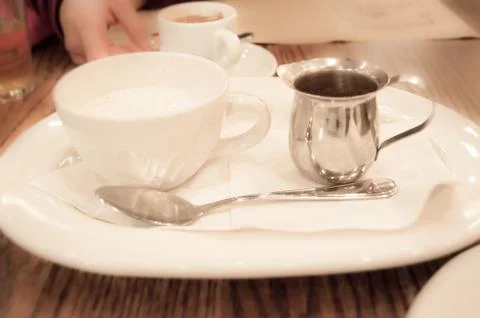 Milk with  Coffee Stock Photos