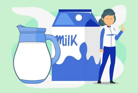 Milk Concept Illustration Vector Style Illustration Stock Illustration