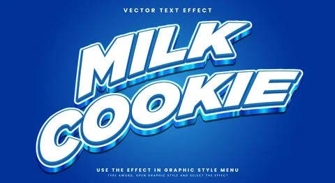 Milk Cookie Editable Text effect Template Stock Illustration