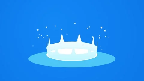 Milk Crown Splash Loop with Particles on Blue Background Vidéo 348585536