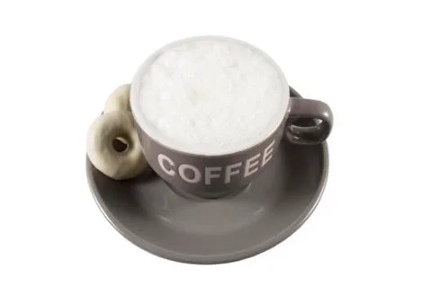 Milk cup with biscuits Stock Photos