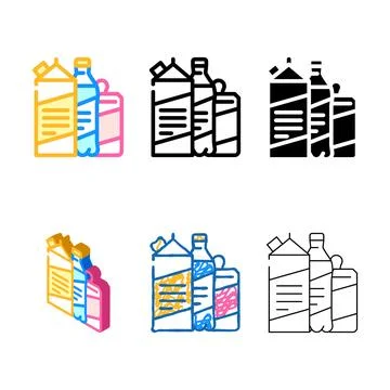 Milk drink color icon forms vector Stock Illustration