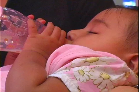  Milk Drinking Stock Footage 312532