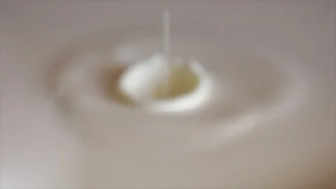 Milk Drips Dripping Closeup Soft Focus No. 1 Stock Footage 99163878