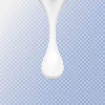 Milk drop isolated on transparent background. Vector illustration. Stock Illustration