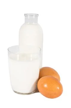 Milk end eggs Stock Photos