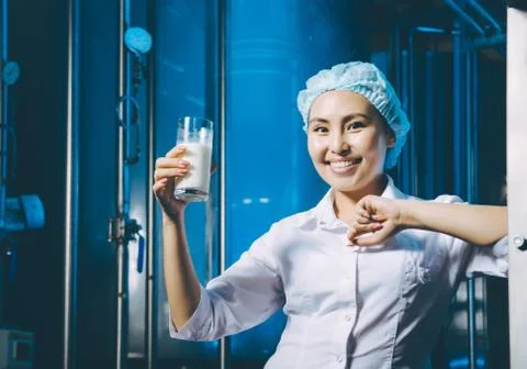 Milk factory production Stock Photos
