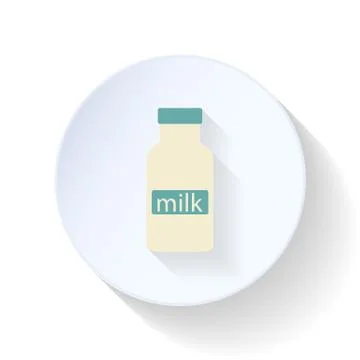 Milk flat icon Stock Illustration