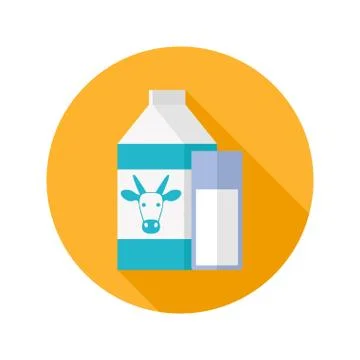 Milk flat icon. Stock Illustration