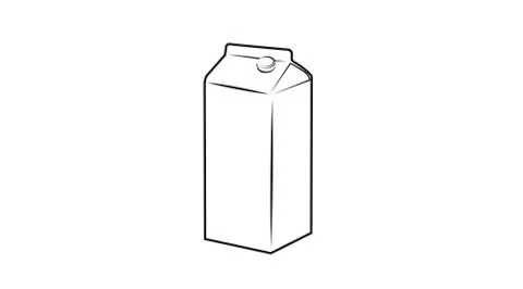 Milk flat icon. Vector isolated Milk Box Icon Stock Illustration
