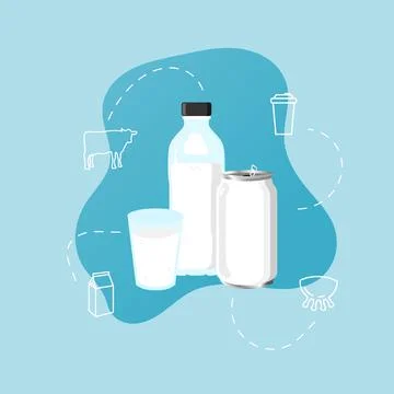 Milk flat illustration vector AD266 Stock Illustration