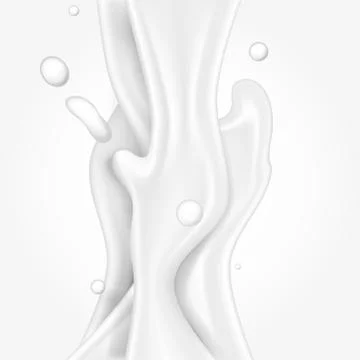 Milk Flow Abstract Elements Stock Illustration