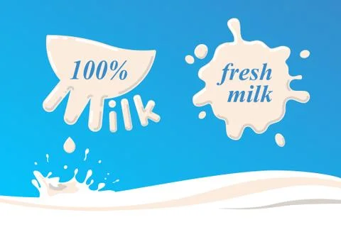 Milk fresh white Stock Illustration