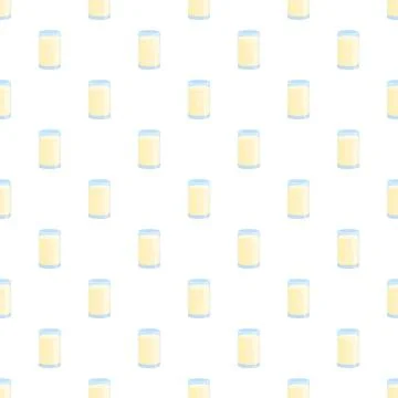 Milk glass beverage seamless pattern repeating background Stockillustratie