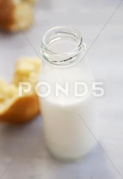 Milk In A Glass Bottle
