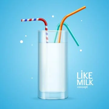 Milk Glass Concept. Vector Stock Illustration