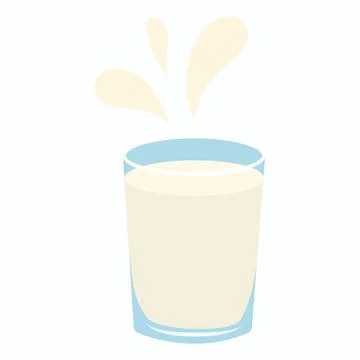 Milk in a glass. Milk splashes. Vector illustration. Stock Illustration