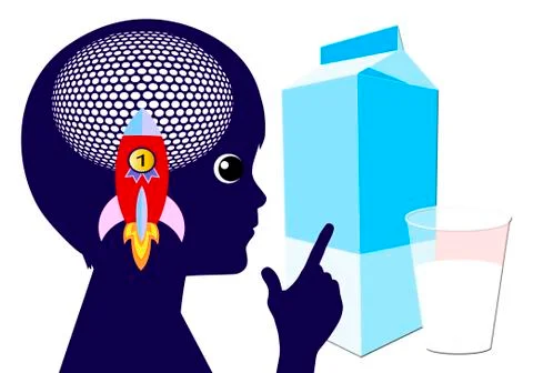 Milk good for the brain Stock Illustration