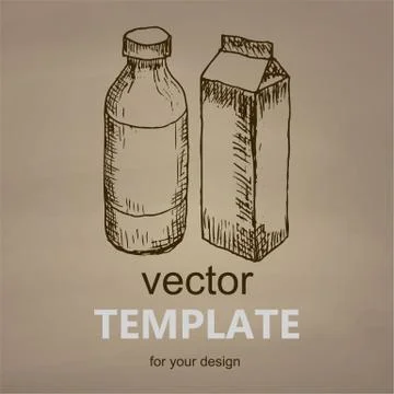 Milk hand drawn vector illustration Stock Illustration