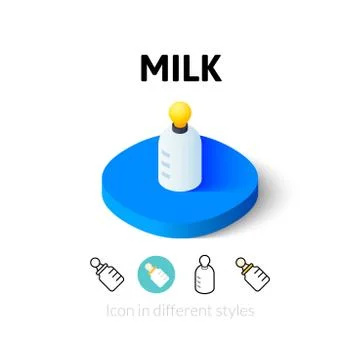 Milk icon in different style Stock Illustration