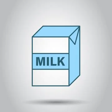 Milk icon in flat style. Milkshake vector illustration on white isolated back Stock Illustration