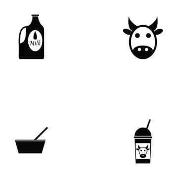 Milk icon set Stock Illustration