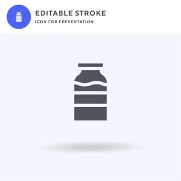 Milk icon vector, filled flat sign, solid pictogram isolated on white, logo i イラスト素材