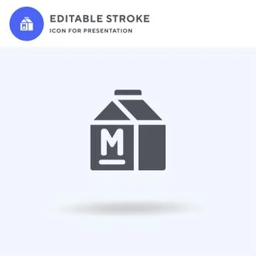 Milk icon vector, filled flat sign, solid pictogram isolated on white, logo i イラスト素材