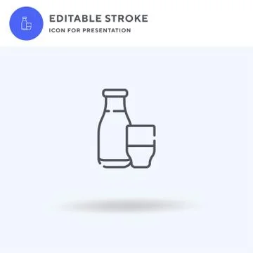 Milk icon vector, filled flat sign, solid pictogram isolated on white, logo Illustrazione stock