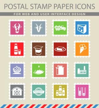 Milk industry icon set Stock Illustration