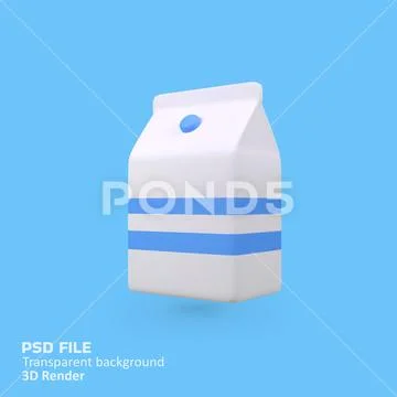 Milk isolated 3d render icon illustration Modello PSD