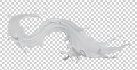 Milk isolated splashes wave. 3D render illustration Stock Illustration