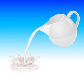 Milk from jug Stock Illustration