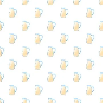 Milk jugs pattern creating a seamless background Stock Illustration