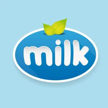 Milk label lettering vector Illustrazione stock
