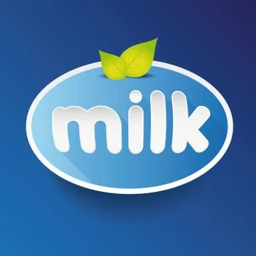 Milk label lettering vector Stock Illustration